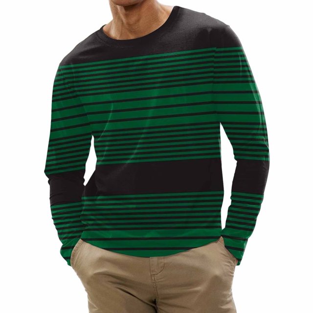 MesaSe Men Spring And Autumn Button Neck Solid Color Blouse Long Sleeve Top Bottoming Shirt