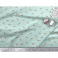 thumbnail image 3 of Soimoi Green Poly Georgette Fabric American Robin Bird Print Sewing Fabric BTY 42 Inch Wide, 3 of 5