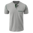 thumbnail image 5 of Dvkptbk Hommes Manches Courtes Décontracté Mode Col Rond Chandail Boutons T-Shirt Blouse en Liquidation, 5 of 5