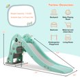 thumbnail image 2 of Patiojoy 3-in-1 Kids Dolphin Slide Baby Play Climber Set W/ Basketball Hoop Green, 2 of 7