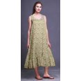 thumbnail image 3 of Bimba Chemises de Nuit en Coton Imprimé Renoncules Florales Tango et Roses Beige Verdâtre pour Femmes Robe Sans Manches Tenue de Nuit Robe Maxi Très Grande, 3 of 6
