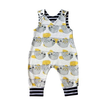 Baby Cartoon Animal Print Jumpsuit Newborn Summer Fashion Wild Casual Sleeveless Romper