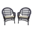 thumbnail image 1 of Jeco Chaise en Osier Couleur Espresso avec Coussin Beige (Ensemble de 2), 1 of 2