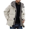 thumbnail image 1 of Men's Down Jacket, Windproof Skiing Winter Coat with Hooded Design, Insulated Polyester Outerwear for Cold Weather Protection, 1 of 7