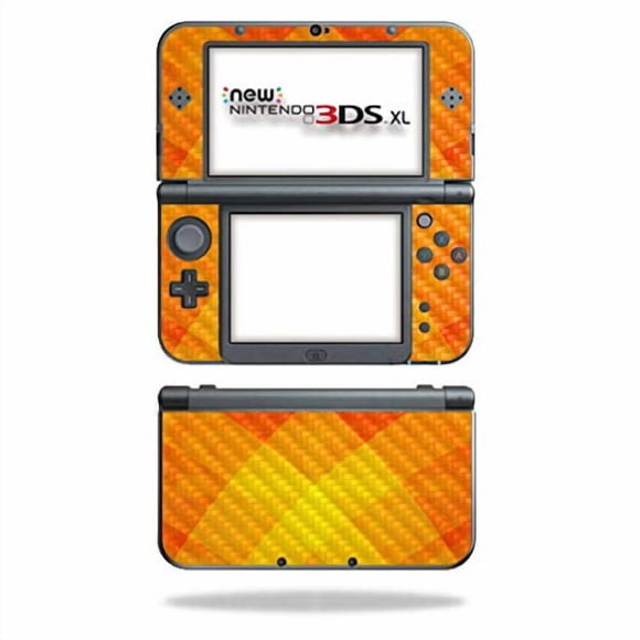 MightySkins Carbon Fiber Skin for Nintendo New 3DS XL (2015) - Orange Texture | Protective, Durable Textured Carbon Fiber Finish | Easy to Apply, Remove, and Change Styles | Made in The USA