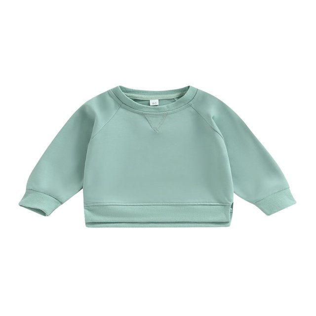 MesaSe Bébé Garçon Fille Solide Coton Pull-Over Col Rond Manches Longues T-Shirt Tops Printemps Vêtements d'Automne Brun 2-3 Ans