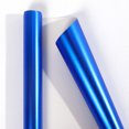 thumbnail image 1 of Firefly Hope 17 Inches X 9.84 Feet Blue Matte Metallic Wrapping Paper, Solid Color for Birthdays, Weddings & DIY Bouquets, 1 of 5