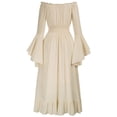 thumbnail image 3 of UPPADA Liquidation Robes d'Invitée de Mariage à Manches Évasées pour Femmes Robe de Cocktail Chic Robes de Bal d'Hiver Robes de Cocktail Formelles Courtes Robes de Mariée Blanches pour la Mariée, 3 of 5