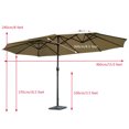 thumbnail image 4 of Gymax Parasol de Patio Extérieur 15 Pieds Parasol de Marché Double Face avec Manivelle, 4 of 10