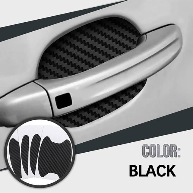 Rvkxad Car Door Handle Stickers, 4PCS Carbon Fiber Protective Film for Vehicle, Auto Handle Guards, Paint Protection Decals