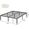 thumbnail image 2 of Cadre de Lit Grand en Métal de 14 Pouces, avec Rangement sous le Lit, Lit Plateforme Robuste avec Lattes en Acier, Base de Matelas Silencieuse, Aucun Sommier Requis, Assemblage Facile, Noir, 2 of 8