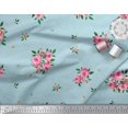 thumbnail image 2 of Soimoi Poly Georgette Fabric Leaves & Rose Flower Print Sewing Fabric Yard 52 Inch Wide, 2 of 3