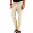 thumbnail image 3 of MAWCLOS Mens Trousers Elastic Waist Pants Drawstring Bottoms Fitted Summer Solid Color Loungewear Light Khaki XL, 3 of 4