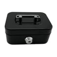 thumbnail image 3 of Lipstore Cash Box with Lock Case with Top Handle Portable Souvenir Box Treasure Chest Black, 3 of 10