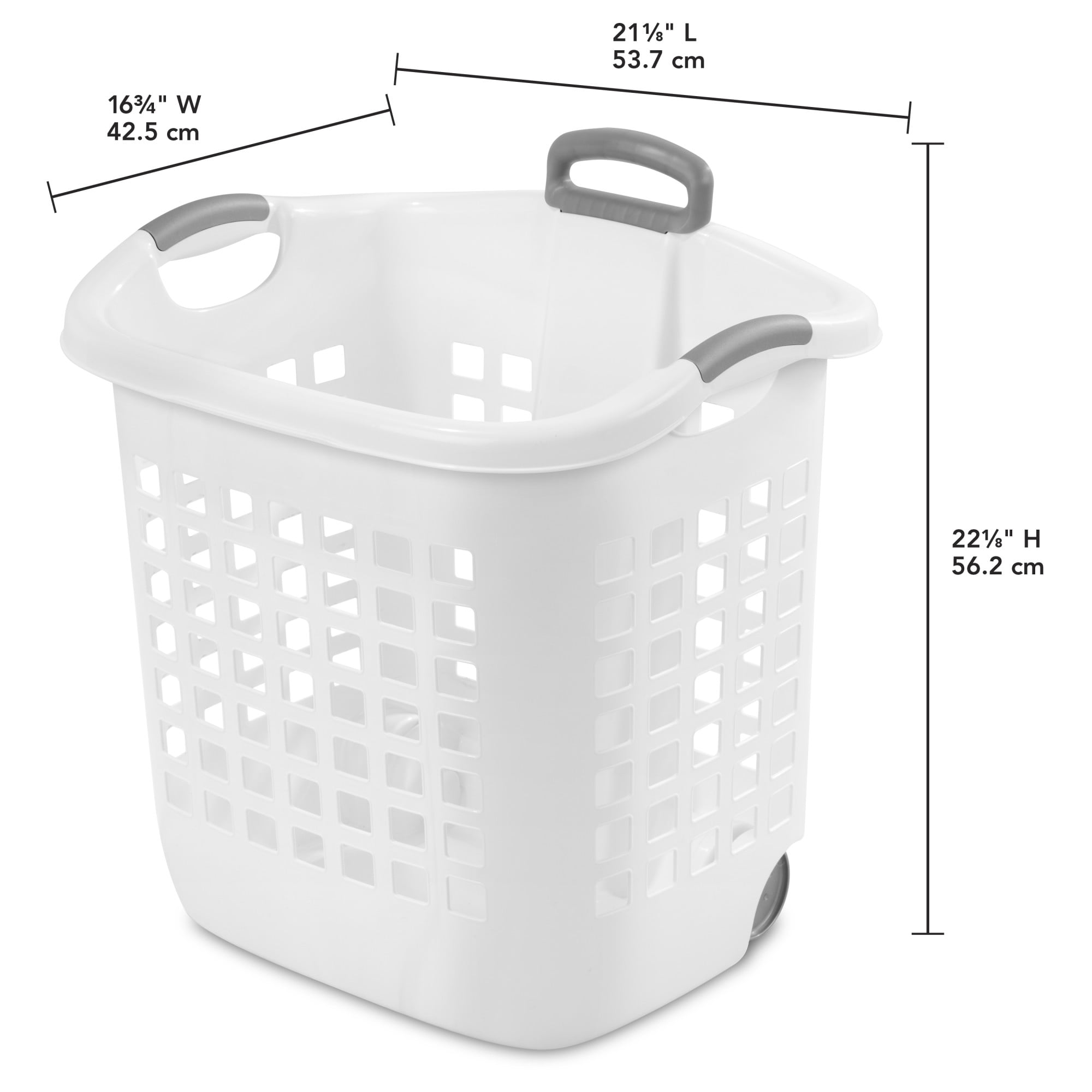 Panier sur roulettes 62L Sterilite en blanc