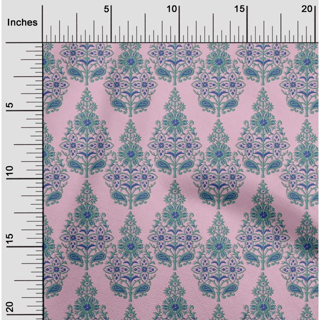 oneOone Cotton Flex Fabric Floral & Paisley Block Decor Fabric Printed BTY 40 Inch Wide