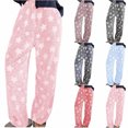 thumbnail image 1 of Yuyuzo Pajama Pants for Women Fuzzy Fleece Warm Pjs Bottoms Star Graphic Flannel Loungewear Homewear Sleep Pants, 1 of 6