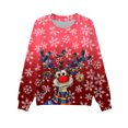 thumbnail image 4 of PMVFHDE Liquidation Chandail Molletonné Grande Taille Noël Enfants Mode Mignon Imprimé Col Rond Sans Capuche Manches Longues Chandail Molletonné Vêtements Filles, Rouge, 10-11 Ans, 4 of 7