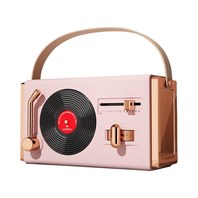 RXIRUCGD Haut-Parleur Stéréo Sans Fil Haut-Parleur Bluetooth Rétro avec Puce Anti-Bruit Intégrée, Design Élégant et Vintage Haut-Parleur Bluetooth Portable pour Maison Bureau Extérieur
