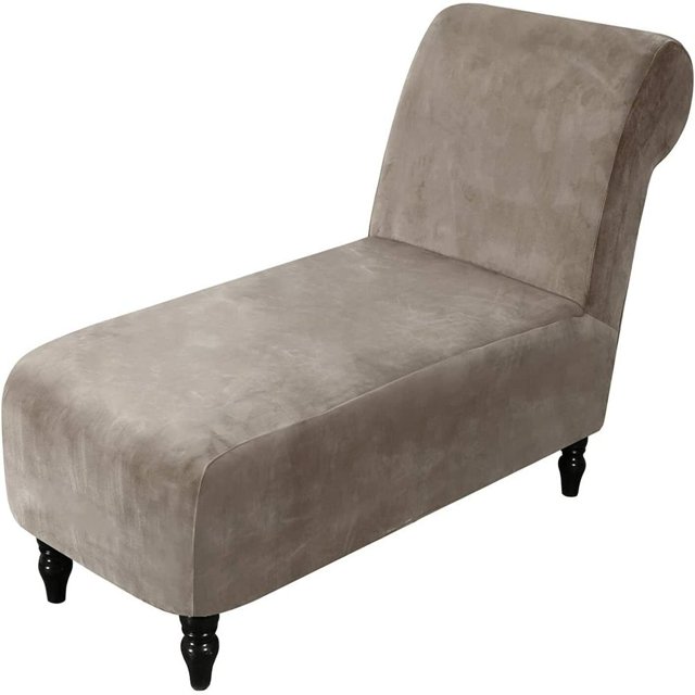 2024 Velvet Armless Chaise Lounge Slipcover Stretch Sofa Slip Cover Furniture Protector