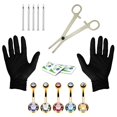 thumbnail image 1 of BodyJ4You 15PCS Professional Piercing Kit Goldtone Steel 14G Double CZ Belly Navel Ring Body Piercing Set, 1 of 6