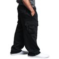 thumbnail image 2 of Men Fleece Sweatpants Cargo Trousers Drawstring Athletic Gym Workout Running Pants with Pocket Black XL, 2 of 6