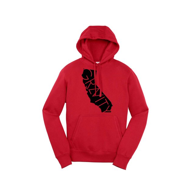 Gravity Trends Cali Hooded Pullover - Black Logo - True Red - M