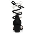 thumbnail image 3 of BLISSFUL STEP Women's Open Toe Color Block Lace Up Heel Sandals, 3 of 6