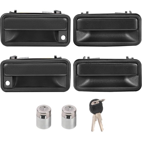 Vensio Poignée de Porte Extérieure 4 Pcs avec Clés de Cylindre de Serrure Compatible avec Chevy GMC C1500 K1500 Yukon Tahoe
