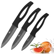 Ceramic Knife Set for Kitchen Sharp Slicing Knives 5-inch 4-inch 3-inch Fruit Paring Knives Sets Sharp Slicing Knives with Sheaths Covers Household Cutter Tools