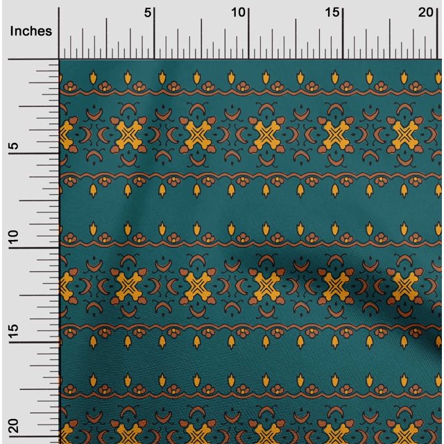 oneOone Viscose Chiffon Fabric Floral Block Printed Craft Fabric BTY 42 Inch Wide