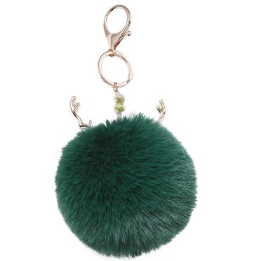 Bangcool Christmas Key Chain Creative Elk Pompom Key Ring Pendant Purse Charm Bag Charm