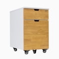 thumbnail image 1 of Desky Wooden Minimal Filing Cabinet - White / Light Oak Rubberwood, 1 of 10