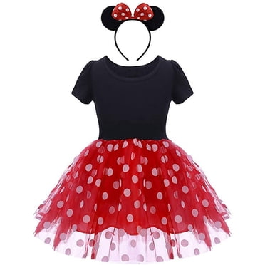 Minnie Déguisement Robe Bébé Fille Serre-Tête Oreilles de Mouse Robe à Pois