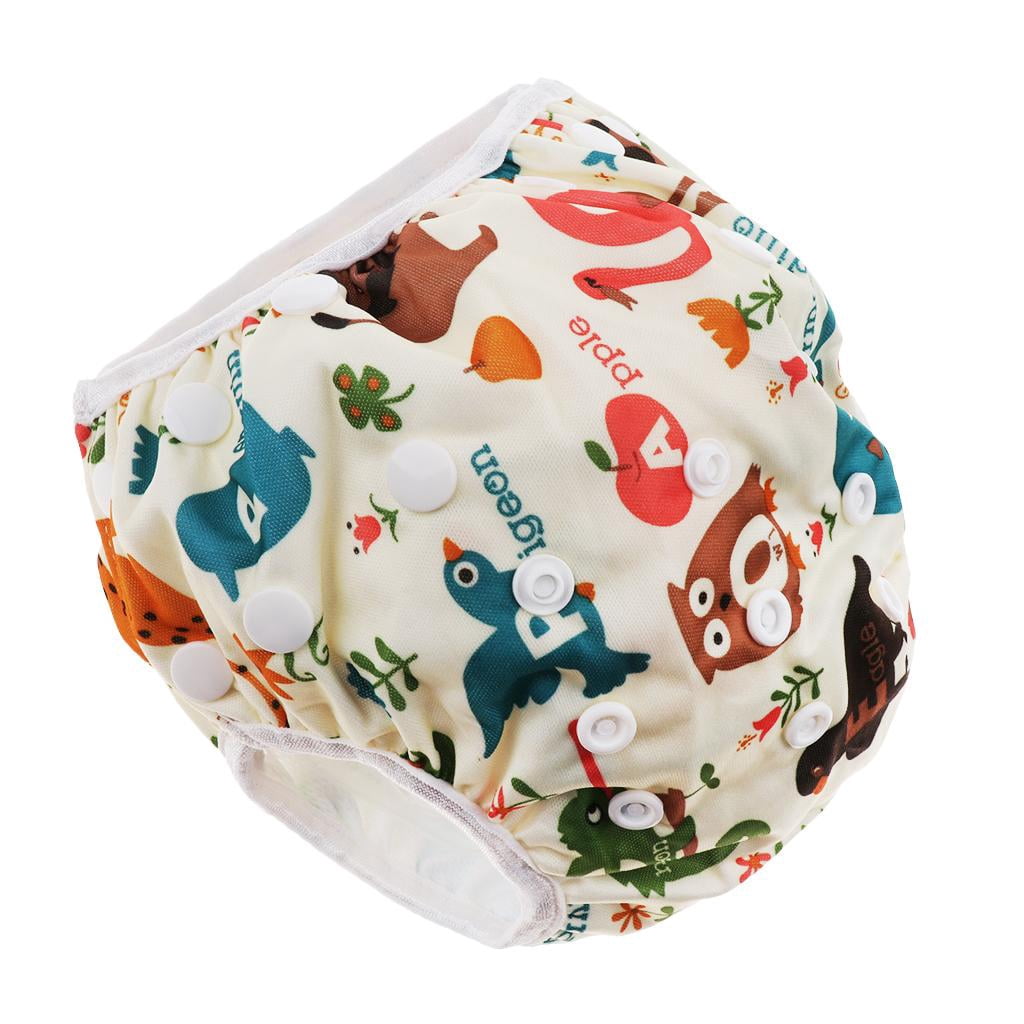 Bas de Maillot de Bain Couche Pantalon Réutilisable Ajustable pour Nourrisson Bébé Garçon Fille Tout-Petit Animaux