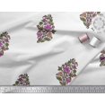 thumbnail image 2 of Soimoi Poly Georgette Fabric Leaves & Floral Block Print Fabric by The Yard 52 Inch Wide, 2 of 3