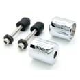 thumbnail image 1 of Krator Silver Bar Ends Logo Hand Grip Handlebar End Caps Compatible with Suzuki SV1000S 2003-2006, 1 of 3