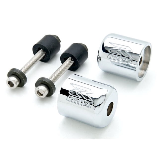 Krator Silver Bar Ends Logo Hand Grip Handlebar End Caps Compatible with Suzuki SV1000S 2003-2006