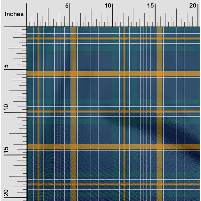 oneOone Polyester Lycra Dark Navy Blue Fabric Madras Check Craft Projects Decor Fabric Printed By The Yard 56 Inch Wide