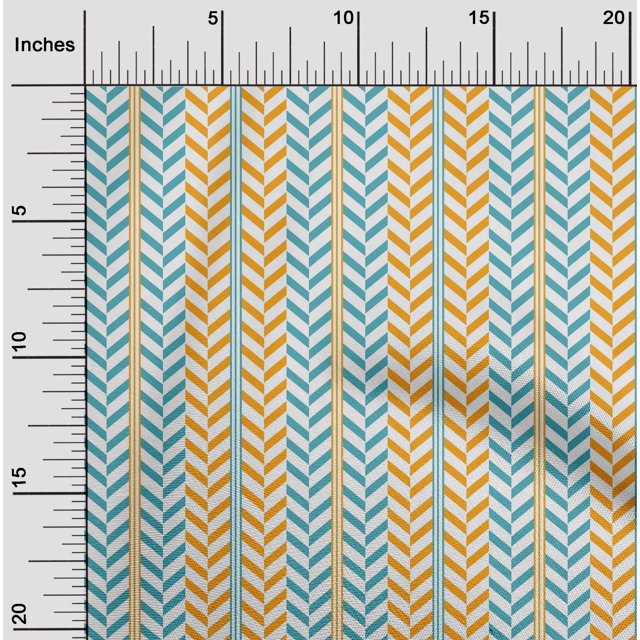 oneOone Cotton Silk Fabric Stripe & Herringbone Geometric Print Sewing Fabric BTY 42 Inch Wide
