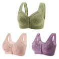 thumbnail image 1 of Timegard 3pc Plus Size Bras for Women Front Closure Button Full Support Bralette Comfort Seniors Bras, 1 of 6