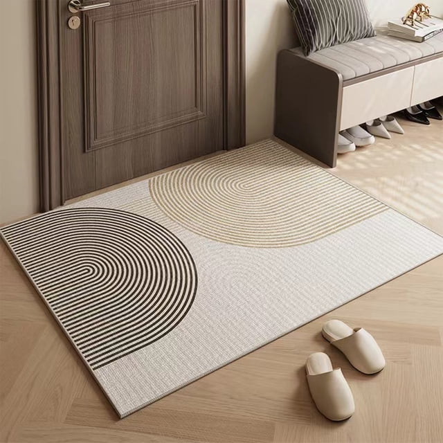 Door Mat Indoor Entrance Small Rug Front Door Mat Front Door Mat Outside Entrance Boho Bathroom Rugs Washable Non Slip Rugs for Porch Kitchen Bedroom Balcony Living Room Striped Refreshing Carpet