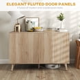 thumbnail image 4 of HOMCOM Sideboard Modern Fluted Buffet Cabinet with Adjustable Shelves Oak, 4 of 10