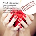 thumbnail image 2 of Fake Nail Set French Style Scratch Resistant Press-on Fingernails Full Cover Removable Trimble Adjustable Manicure Stickers Type 5, 2 of 7
