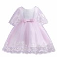 thumbnail image 1 of Penkiiy Robe Sans Manches Brodée en Maille pour Filles, Robe de Princesse pour Occasions Spéciales 3-4 Ans Rose en Solde, 1 of 9