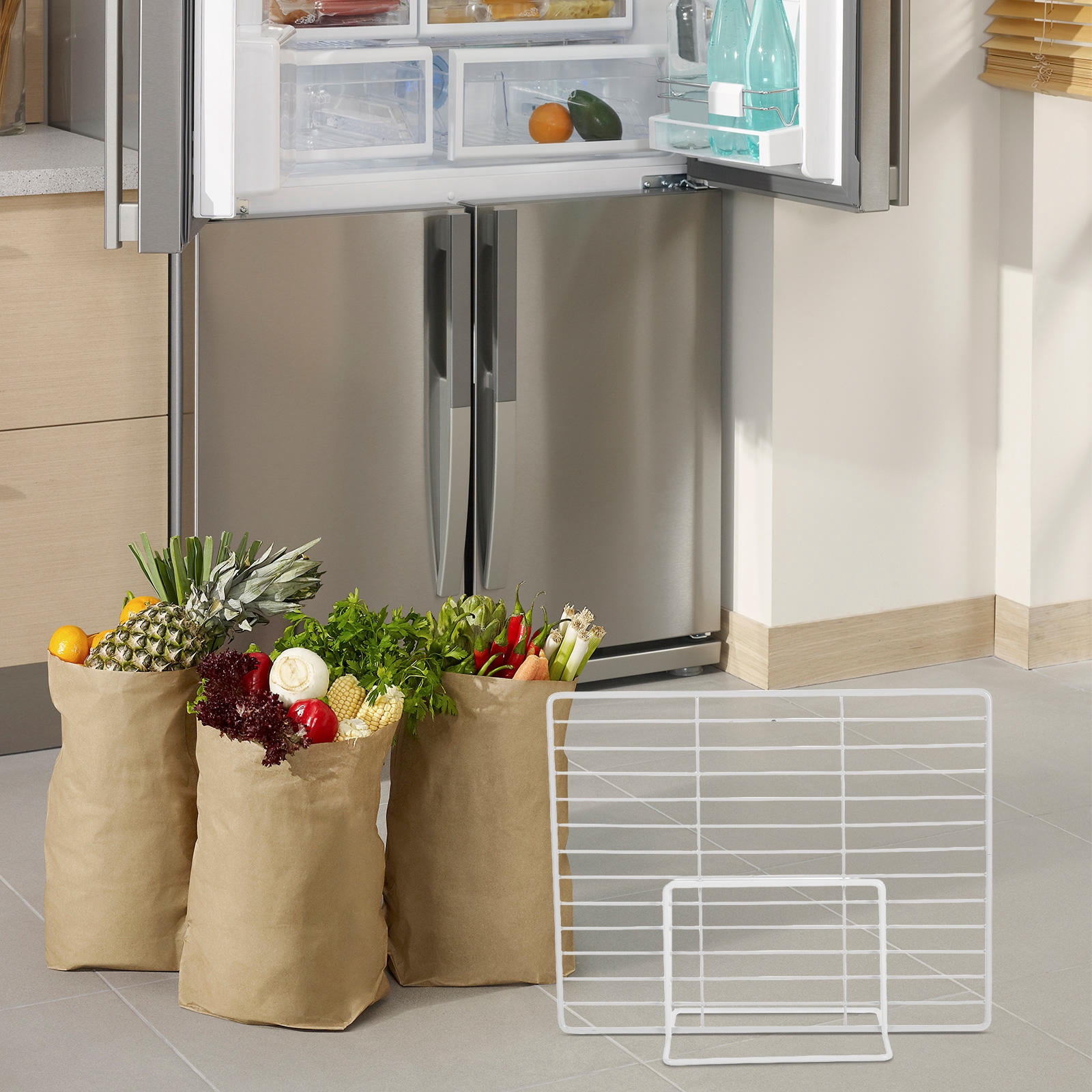 VERDANVERSE 2pcs Freezer Separator Divider Metal White Organizing for Commercial Freezer