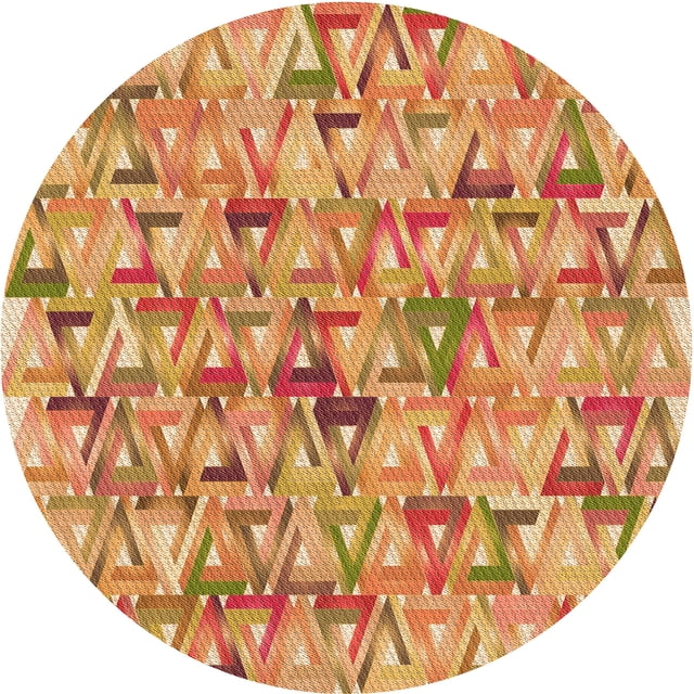 Ahgly Company Tapis d'Intérieur Ronds Transitionnels Orange Lavables à la Machine, 6 Pieds Rond
