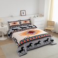 thumbnail image 3 of Erosebridal Grey Aztec Bedding Twin Comforter Set,Boho Horse Down Comforter,Geometric Triangle Decor,Reversible,Lightweight,2pcs, 3 of 7