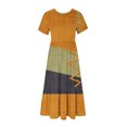 thumbnail image 4 of FAIWAD Robe à Manches Courtes pour Femme Grande Taille, à Blocs de Couleur, Robe d'Été Décontractée, Fluide, Coupe Trapèze, avec Poches, 4 of 4