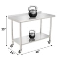 thumbnail image 3 of BeesClover Table en Acier Inoxydable pour Préparation et Travail avec Dosseret, Table de Cuisine Robuste avec Tablette et Pied Réglables pour Restaurant, Maison et Hôtel, 3 of 6